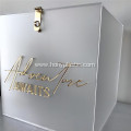 Square Gold Pink Acrylic Wishing Well Box